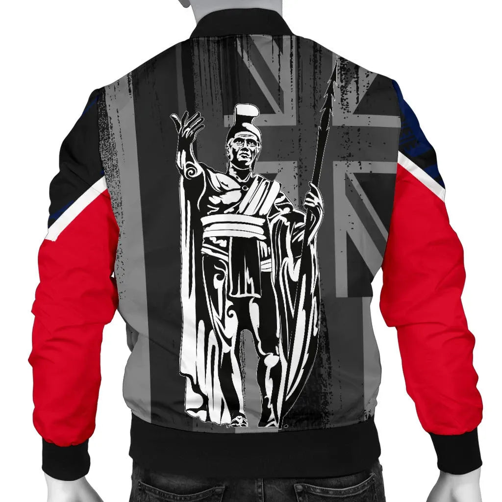 Polynesian Pride Jacket - Hawaii King Flag Polynesian Men's Bomber Jacket - Blue - Polynesian Pride