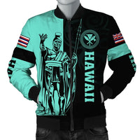 Polynesian Pride Jacket - Hawaii King Polynesian Bomber Jacket - Lawla Style Turquoise - Polynesian Pride