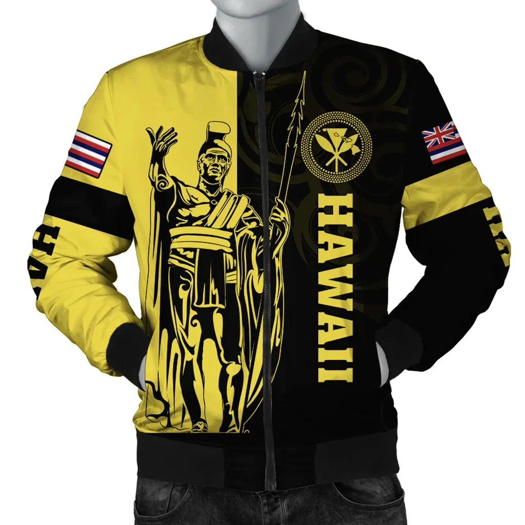 Polynesian Pride Jacket - Hawaii King Polynesian Bomber Jacket - Lawla Style Yellow - Polynesian Pride