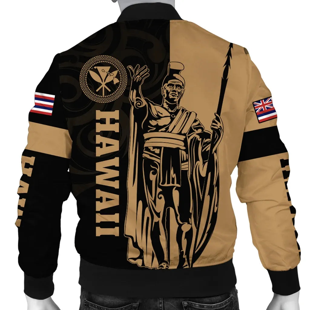 Polynesian Pride Jacket - Hawaii King Polynesian Bomber Jacket - Lawla Style Gold - Polynesian Pride