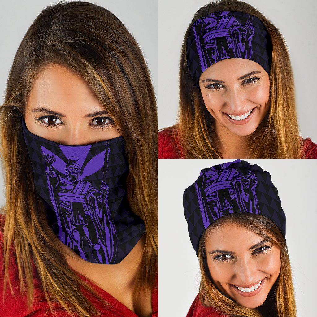 Polynesian Pride Bandana - Hawaii King Kanaka Kakau Bandana 3 - Pack - Purple - Polynesian Pride