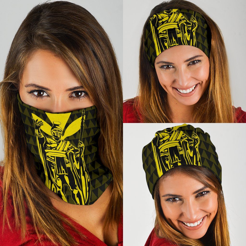 Polynesian Pride Bandana - Hawaii King Kanaka Kakau Bandana 3 - Pack - Yellow - Polynesian Pride