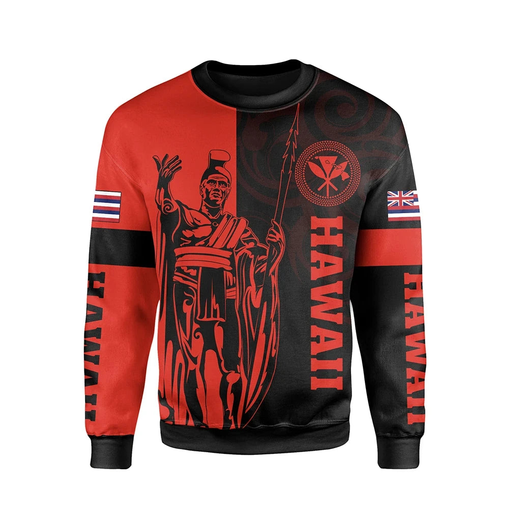 Polynesian Pride Shirt - Hawaii King Polynesian Sweatshirt - Lawla Style Red - Polynesian Pride