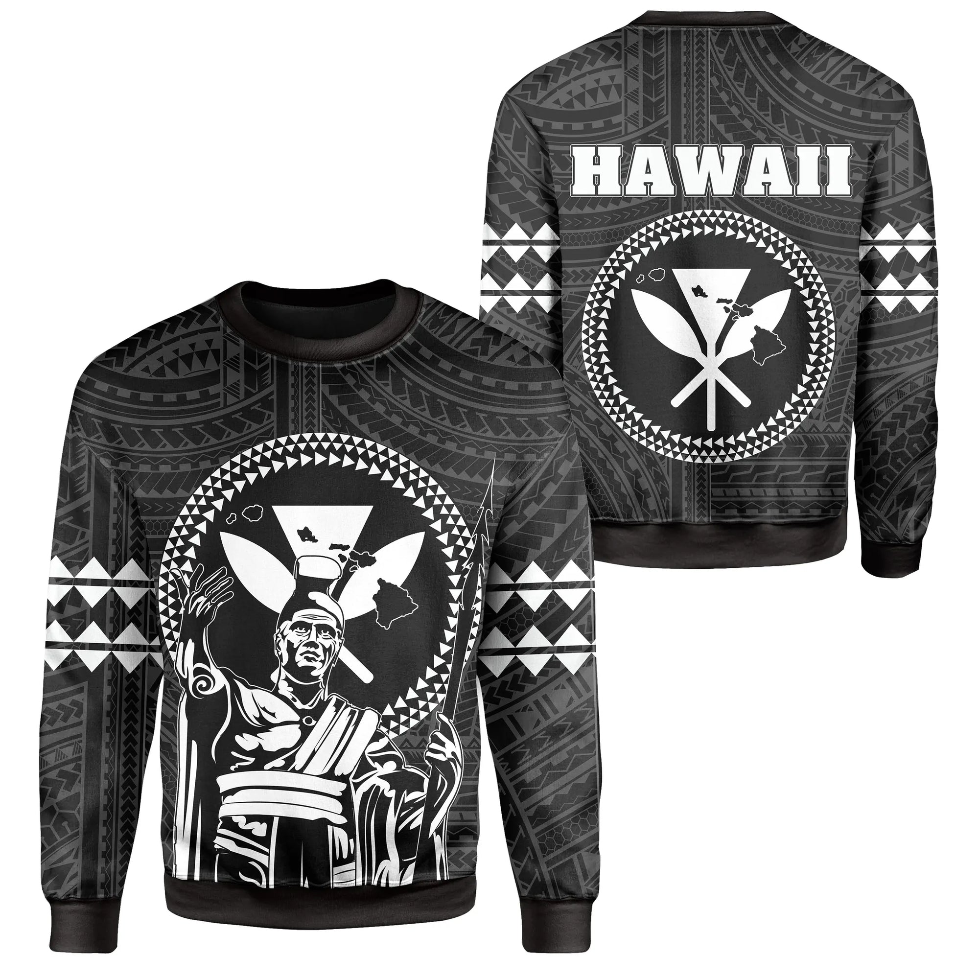 Polynesian Pride Shirt - Hawaii King Kanaka Kakau Sweat Shirt - Polynesian Pride