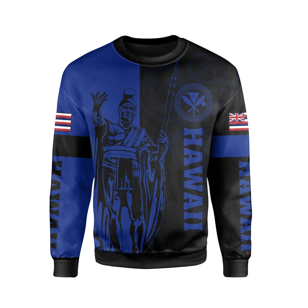 Polynesian Pride Shirt - Hawaii King Polynesian Sweatshirt - Lawla Style Blue - Polynesian Pride