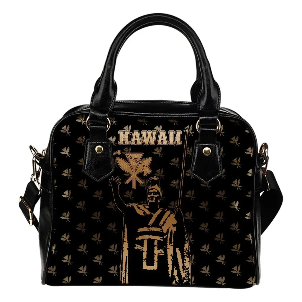 Polynesian Pride Bag - Hawaii King Kanaka Maoli Golden Shoulder Handbag - Polynesian Pride