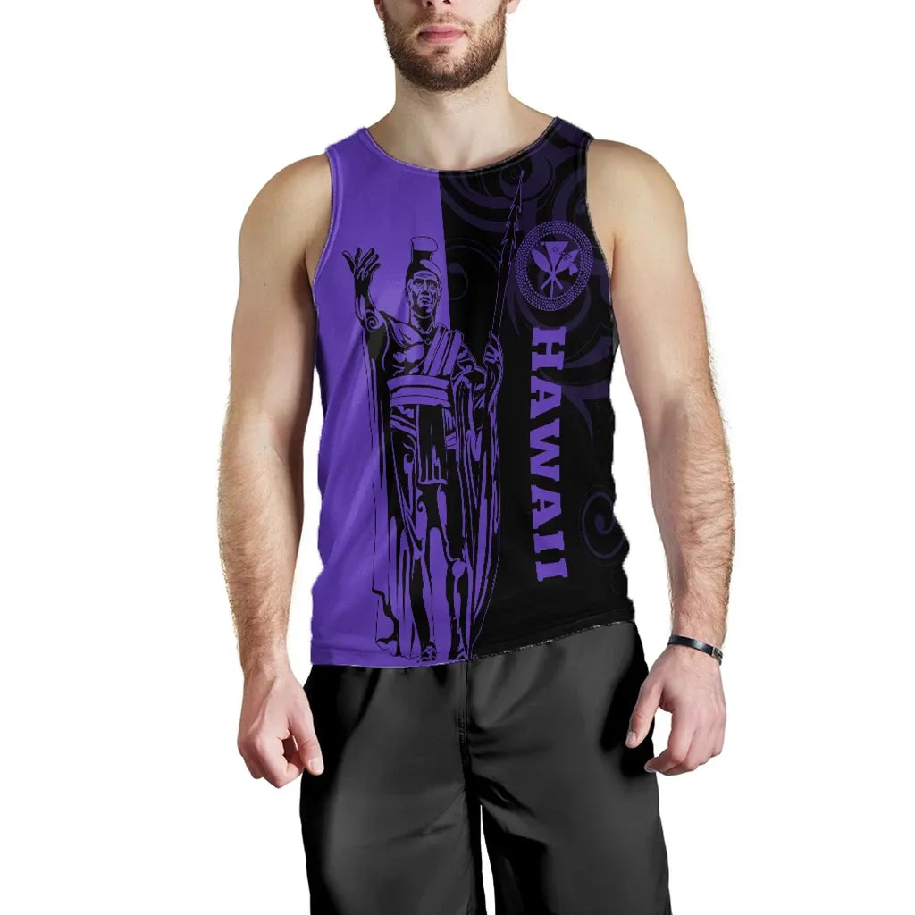 Polynesian Pride Clothing - Hawaii King Polynesian Men's Tank Top - Lawla Style Purple - Polynesian Pride