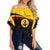 Polynesian Pride Clothing - Western Province PNG Flag Style Women's Off Shoulder Wrap Waist Top Women Yellow - Polynesian Pride
