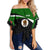 Polynesian Pride Clothing - Western Highlands PNG Flag Style Women's Off Shoulder Wrap Waist Top Women Green - Polynesian Pride