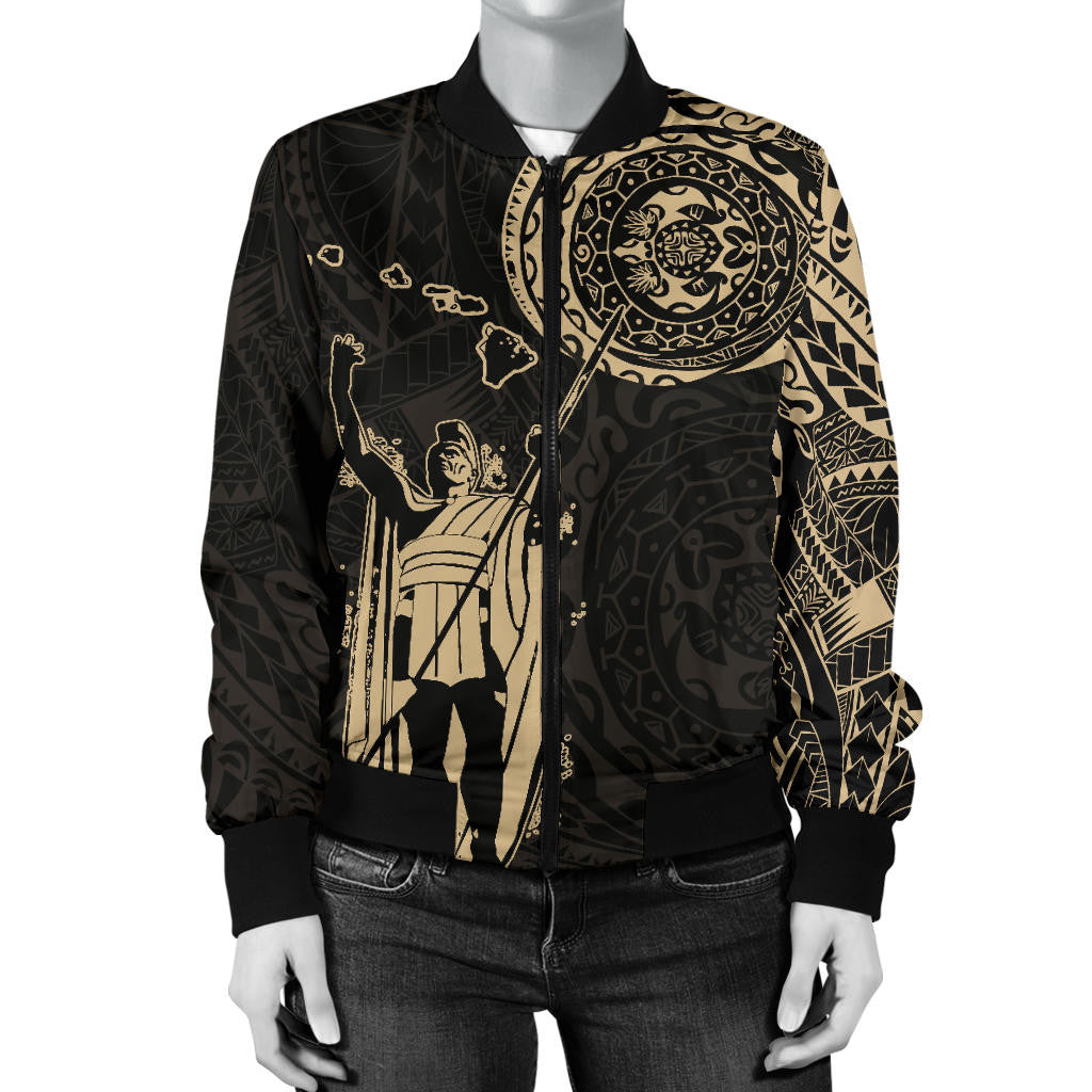 Polynesian Pride Jacket - Bomber Jacket Hawaii King Kanaka Maoli - Tattoo Style - Polynesian Pride