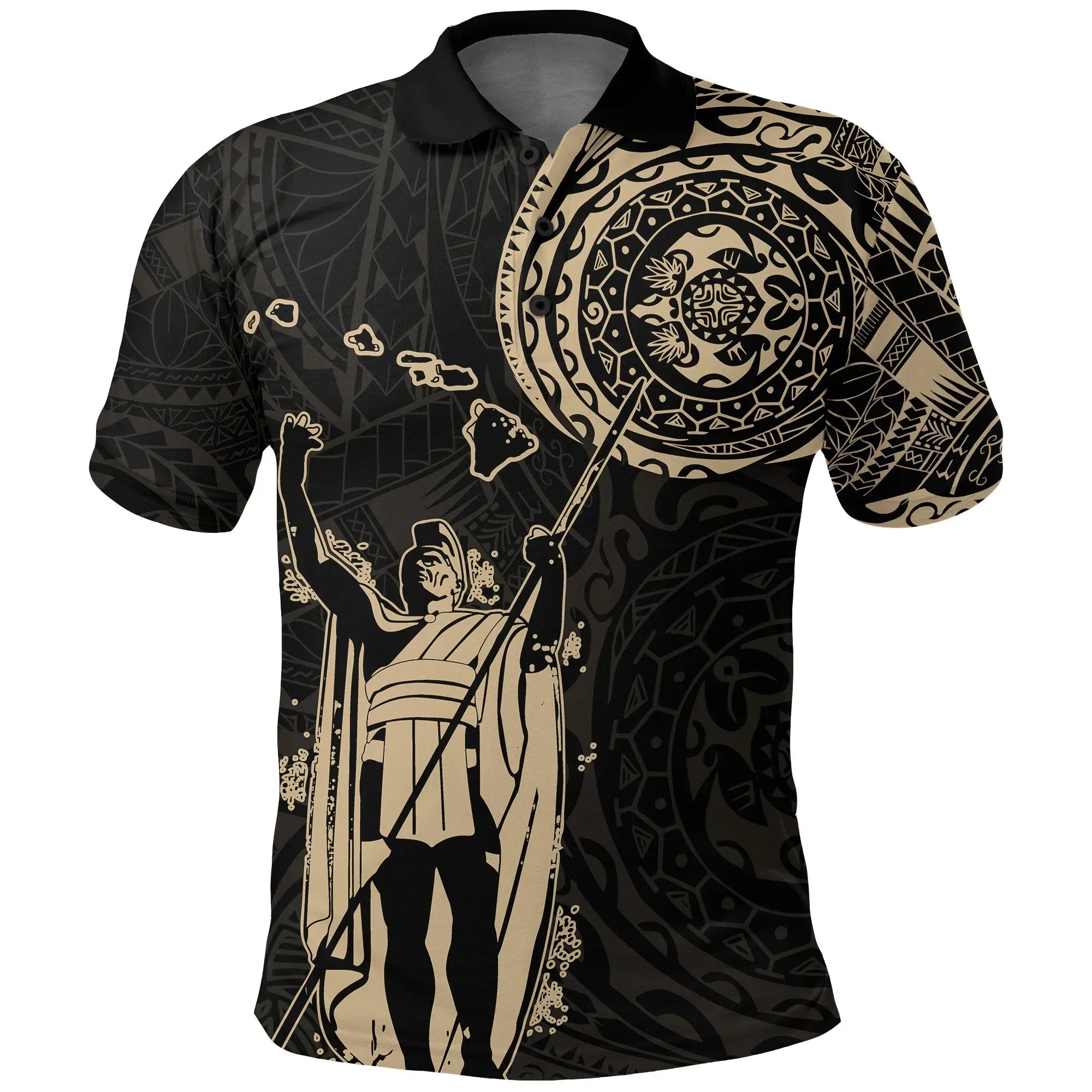 Polynesian Pride Shirt Polo Shirt - Hawaii King Kanaka Maoli Tattoo Style Kid - Polynesian Pride