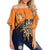 Polynesian Pride Orange Shirt Day Clothing - Every Child Matters Handprints Off Shoulder Wrap Waist Top Women Orange - Polynesian Pride