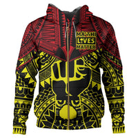 Polynesian Pride Hoodie Maohi Lives Matter Zip Hoodie Unisex Red - Polynesian Pride