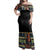 NE Fiji Bula Dress - Colorful Tapa Off Shoulder Long Dress - Polynesian Pride
