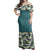 NE Maori Dress - New Zealand Ferns Off Shoulder Long Dress Long Dress Green - Polynesian Pride