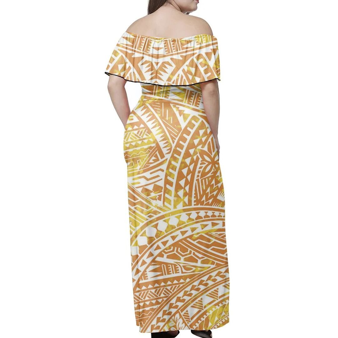 Polynesian Pride Dress - Polynesian Tropical Light Off Shoulder Long Dress - Polynesian Pride