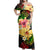 Polynesian Pride Dress - Gradient Tribal Hibiscus Plumeria Off Shoulder Long Dress Long Dress Black - Polynesian Pride