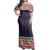 NE Fiji Bula Dress - Fiji Tapa Tribal Blue Off Shoulder Long Dress Long Dress Blue - Polynesian Pride