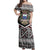 Polynesian Pride Dress - Samoa Masi Dobby Coat Of Arms Off Shoulder Long Dress Long Dress Brown - Polynesian Pride