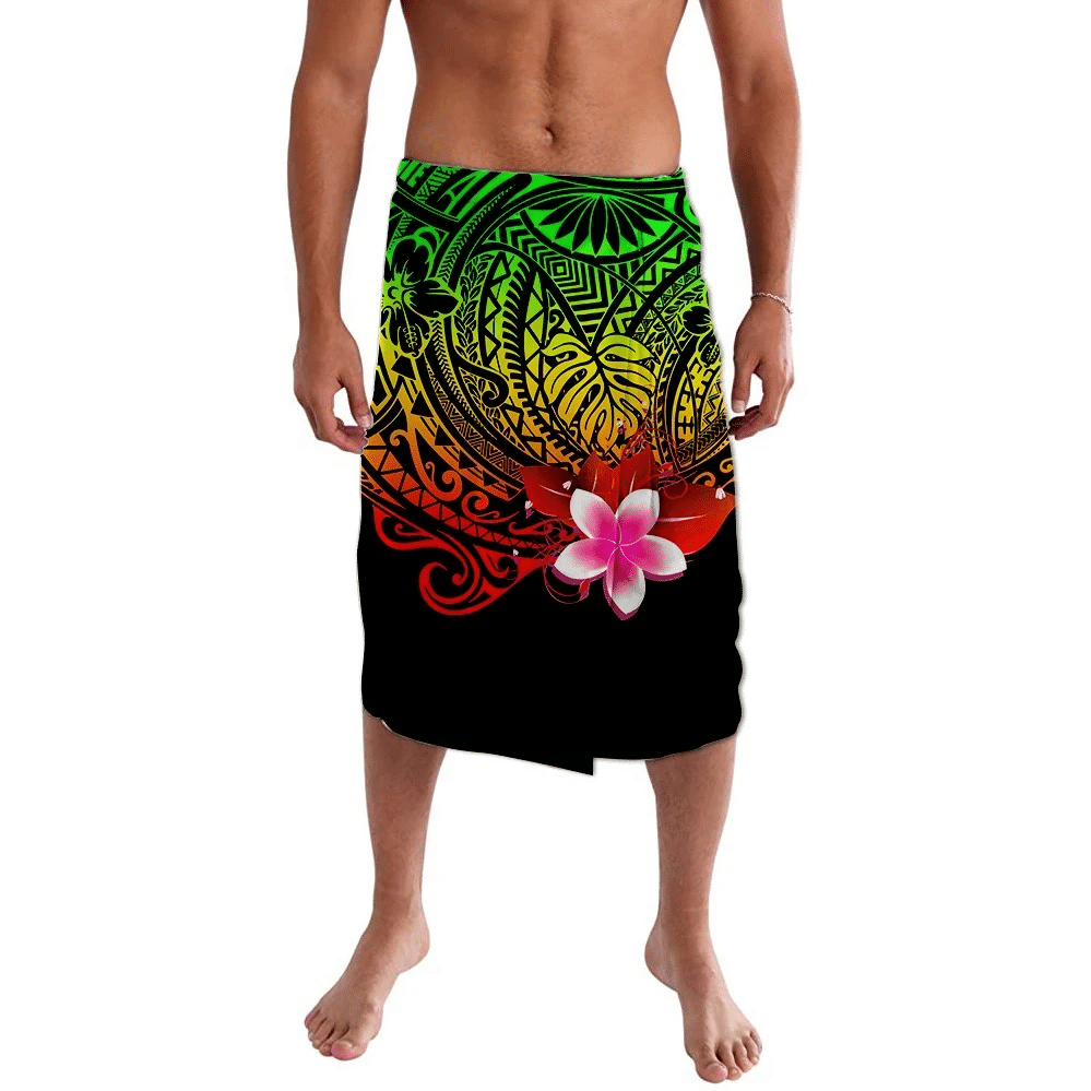 Polynesian Pride Clothing Tropical Leaf Hibiscus Reggae Lavalava Lavalava S/M Black - Polynesian Pride