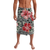 Polynesian Pride Clothing Bula Red Hibiscus Pattern Lavalava Lavalava Black - Polynesian Pride LLC