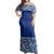Polynesian Pride Dress - Samoan Tropical Blue Leaves Off Shoulder Long Dress Long Dress Blue - Polynesian Pride