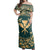 Polynesian Pride Dress - Hawaii Map Classic Floral Green Off Shoulder Long Dress Long Dress Green - Polynesian Pride