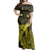 Polynesian Pride Dress - Hawaii Polynesian Hibiscus Turtle Map Yellow Off Shoulder Long Dress Long Dress Yellow - Polynesian Pride