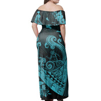 Matching Dress and Hawaiian Shirt Hawaii Fish Hook Hibiscus Banzai Surfing Polynesian Blue RLT14 - Polynesian Pride