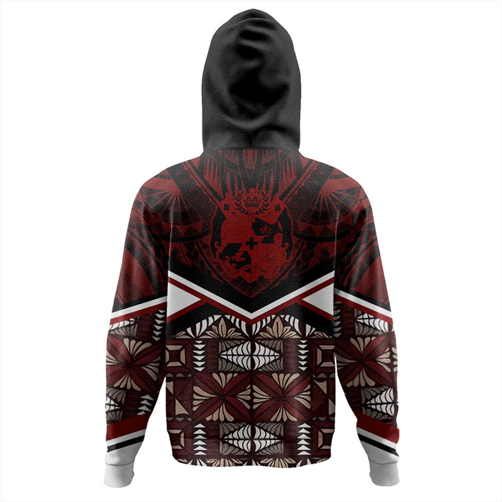Polynesian Pride Hoodie Tonga Hoodie Tonga Ngatu Kupesi Coat of Arms Zip Hoodie - Polynesian Pride