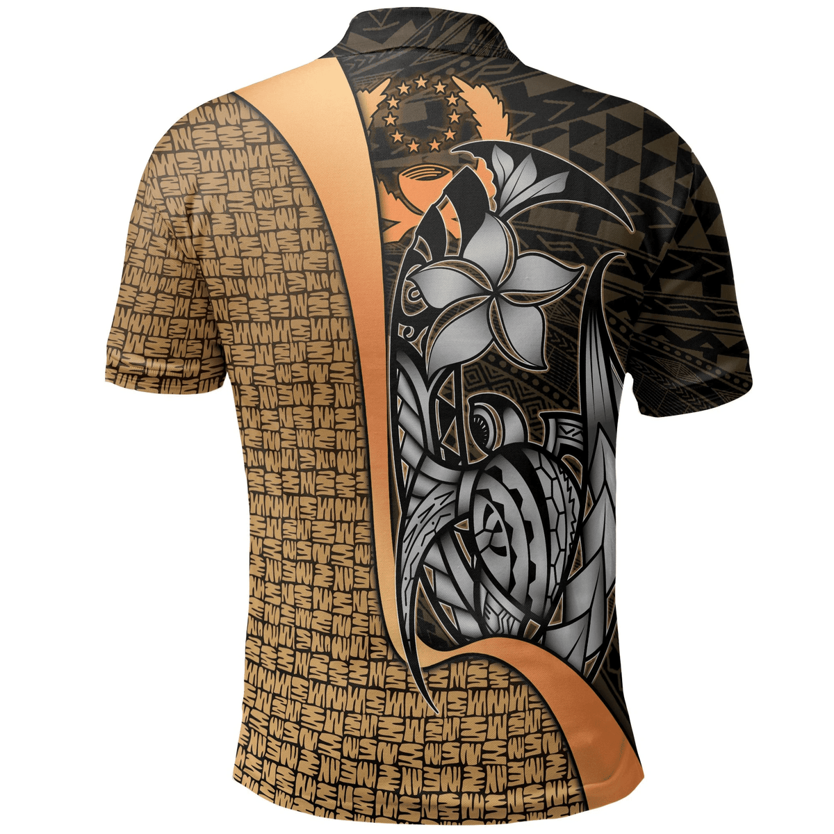 Polynesian Pride Apparel Pohnpei Micronesian Polo Shirt Gold Turtle With Hook - Polynesian Pride
