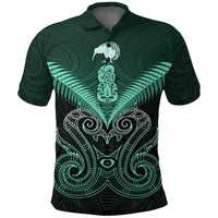 Polynesian Pride Apparel Maori Manaia New Zealand Polo Shirt Turquoise - Polynesian Pride