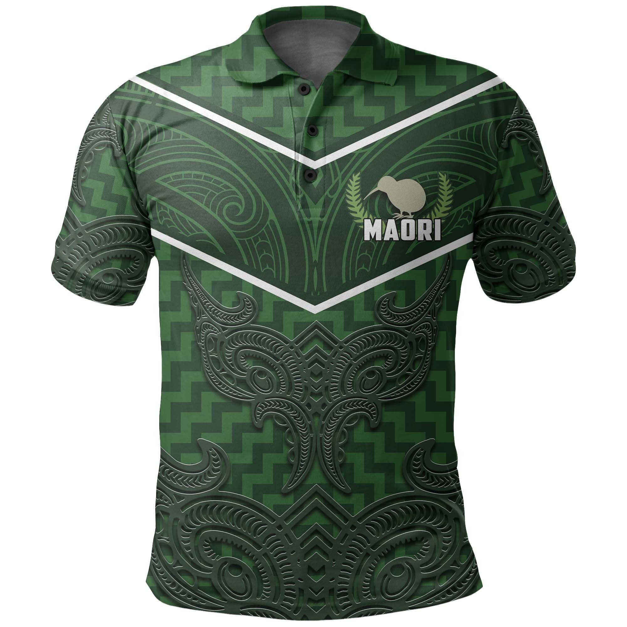 Polynesian Pride Apparel New Zealand Mori Rugby Polo Shirt Unisex Green - Polynesian Pride