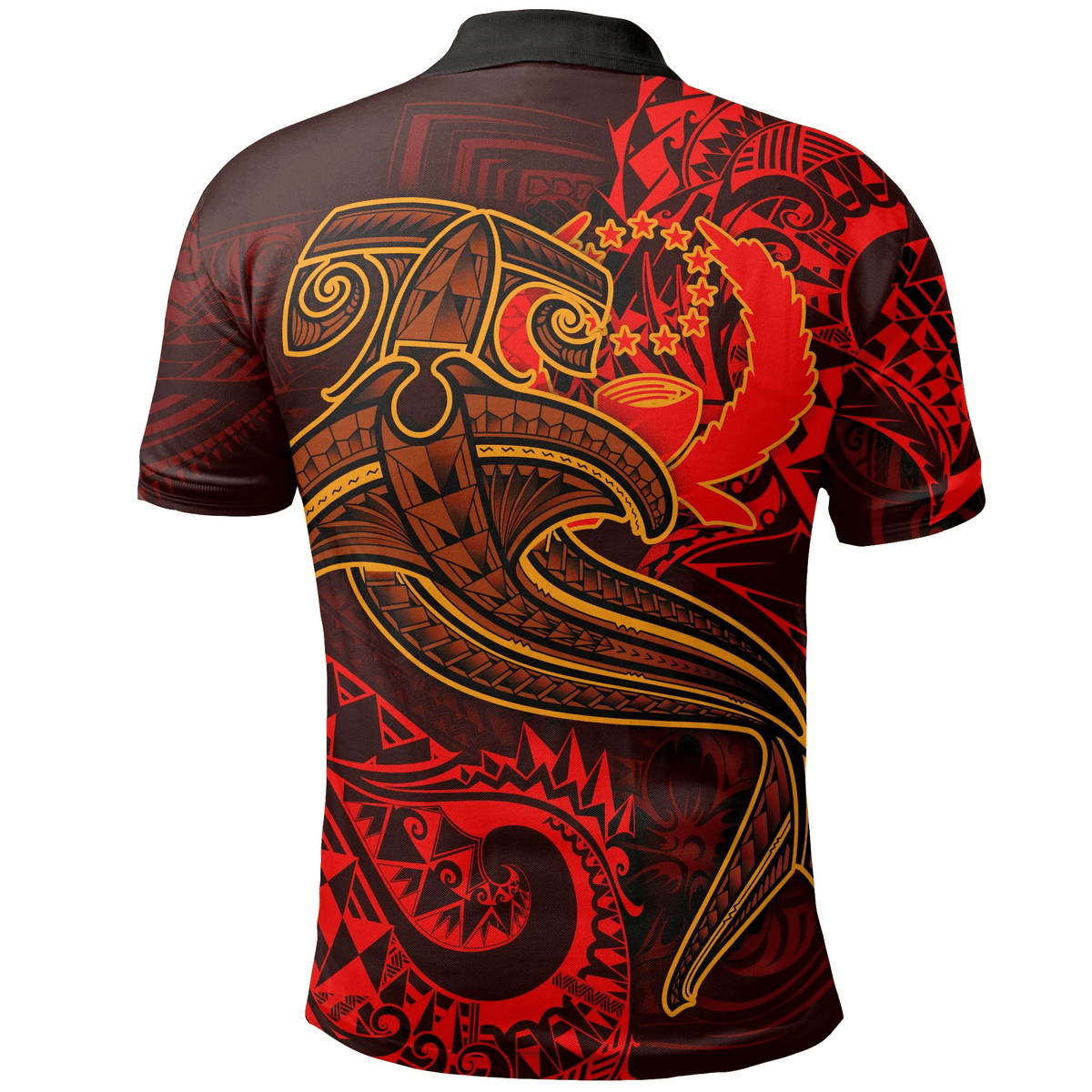 Polynesian Pride Apparel Pohnpei Polo Shirt Red Shark Polynesian Tattoo - Polynesian Pride