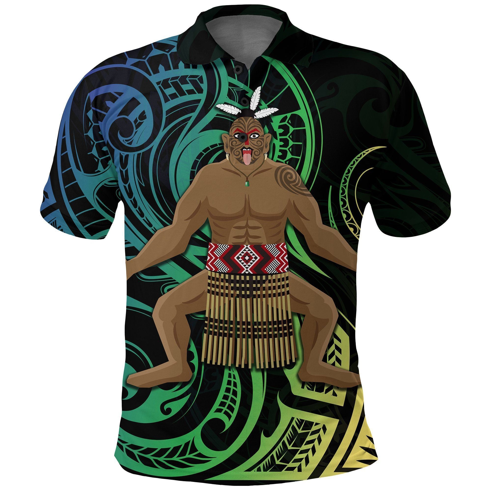 Polynesian Pride Apparel New Zealand Maori Polo Shirt Traditional Haka Unisex Black - Polynesian Pride