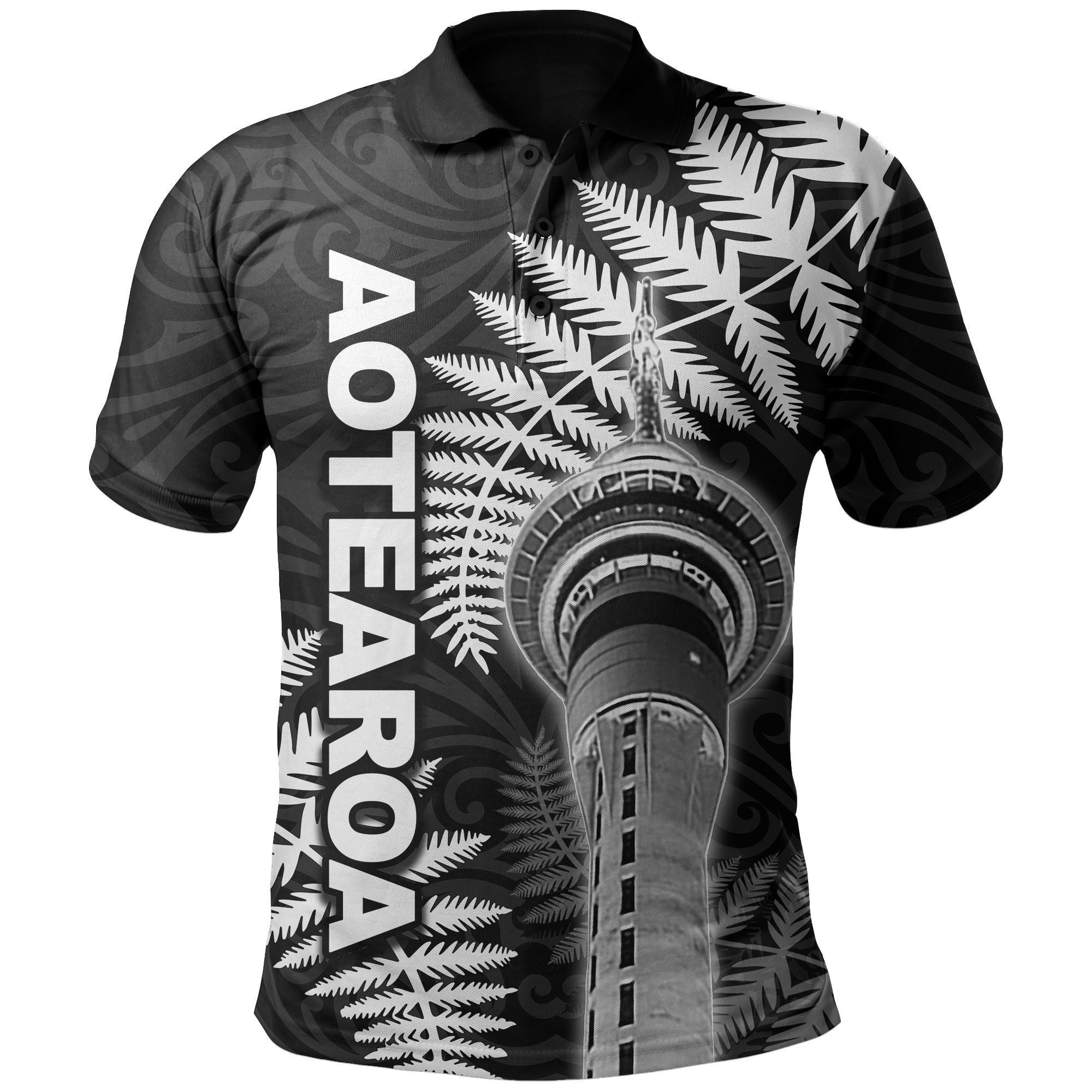 Polynesian Pride Apparel New Zealand Polo Shirt Auckland Tower Unisex Art - Polynesian Pride