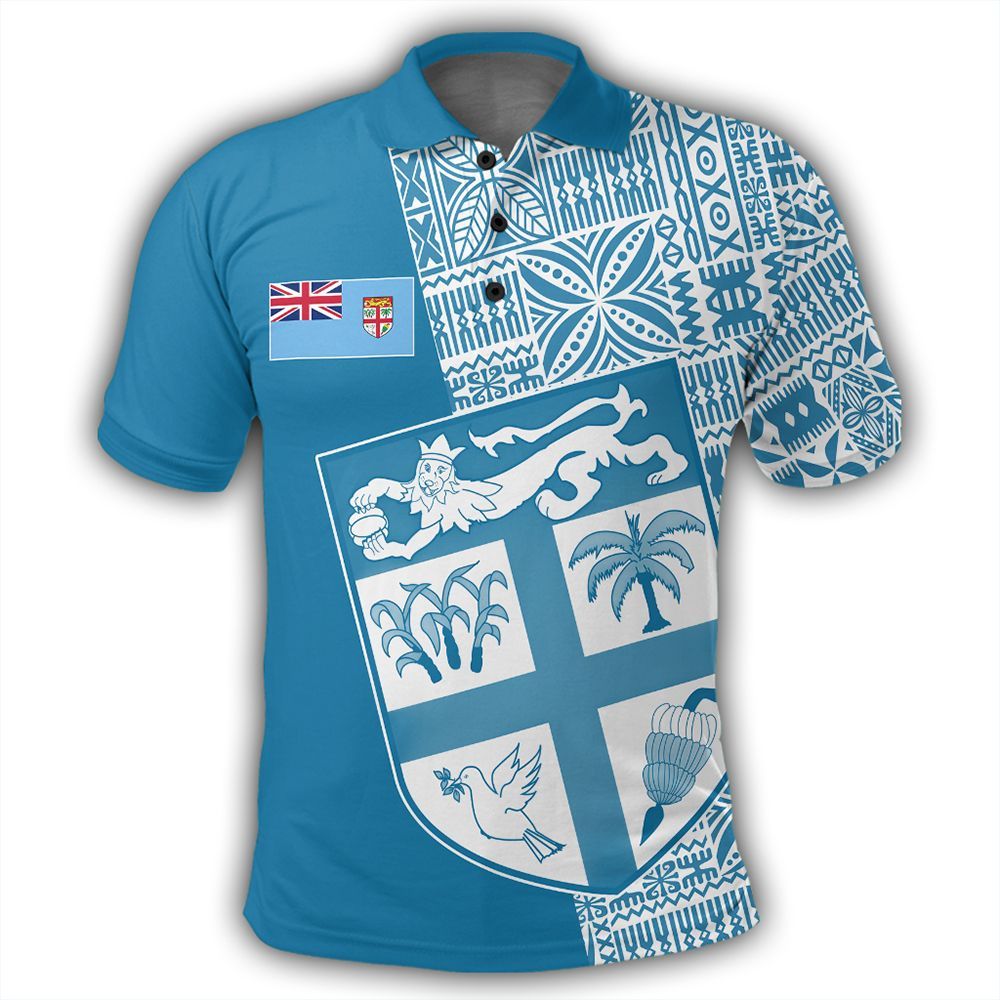 Polynesian Pride Apparel Fiji Polo Shirt Viti Spirit Polo Shirt Unisex Blue - Polynesian Pride