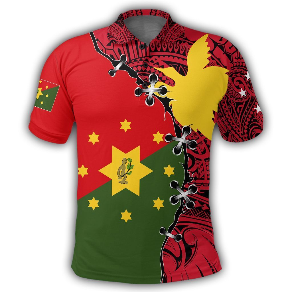 Polynesian Pride Apparel Eastern Highland Polo Shirt PNG Suture Style Unisex Red - Polynesian Pride
