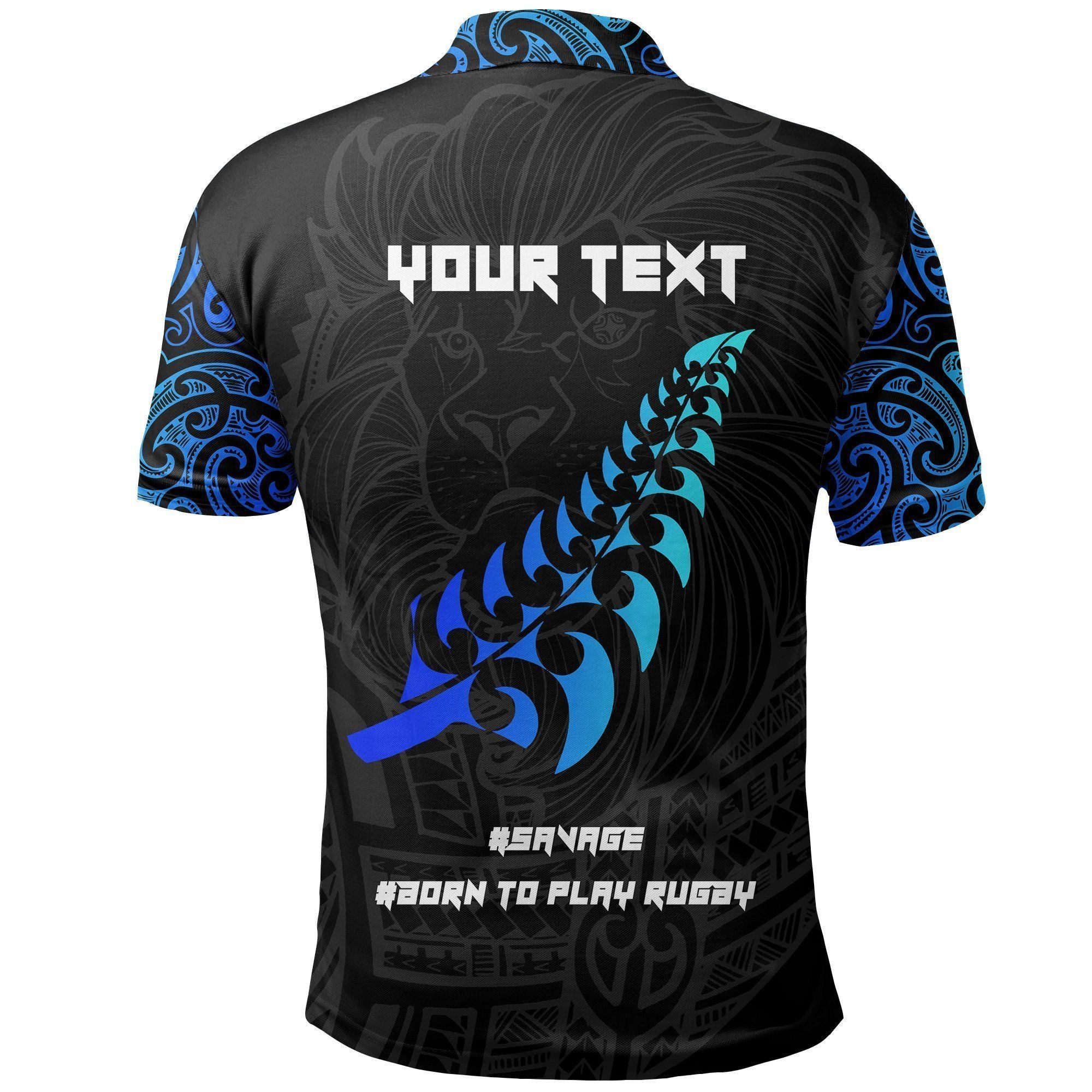 Polynesian Pride Apparel Personalize New Zealand Maori Rugby Lion Polo Shirt Unisex Black - Polynesian Pride