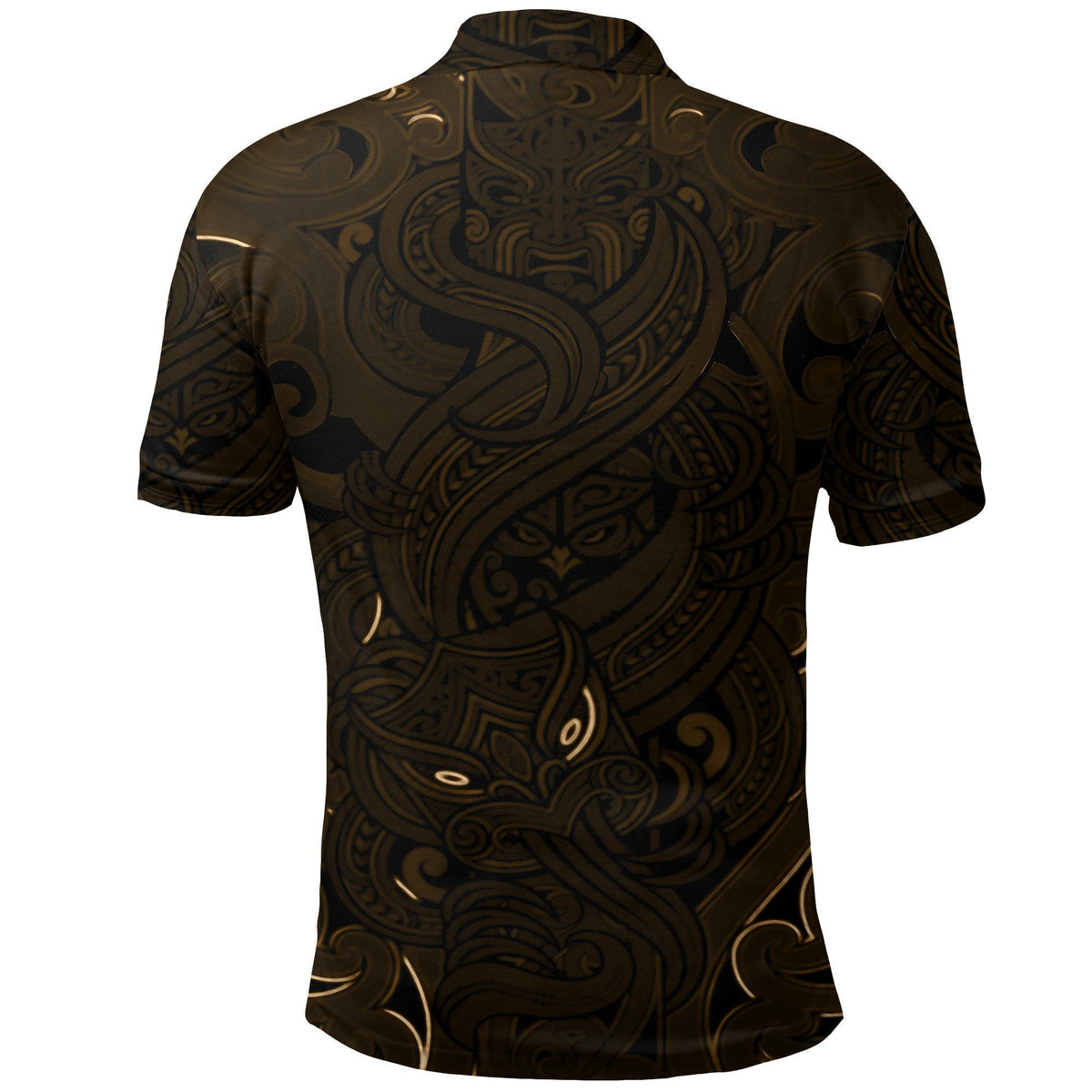 Polynesian Pride Apparel New Zealand Polo Shirt, Maori Gods Golf Shirt, Tumatauenga (God of War) Gold - Polynesian Pride