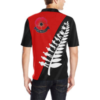 Polynesian Pride Apparel Lest We Forget Black and Red Polo Shirt - Polynesian Pride