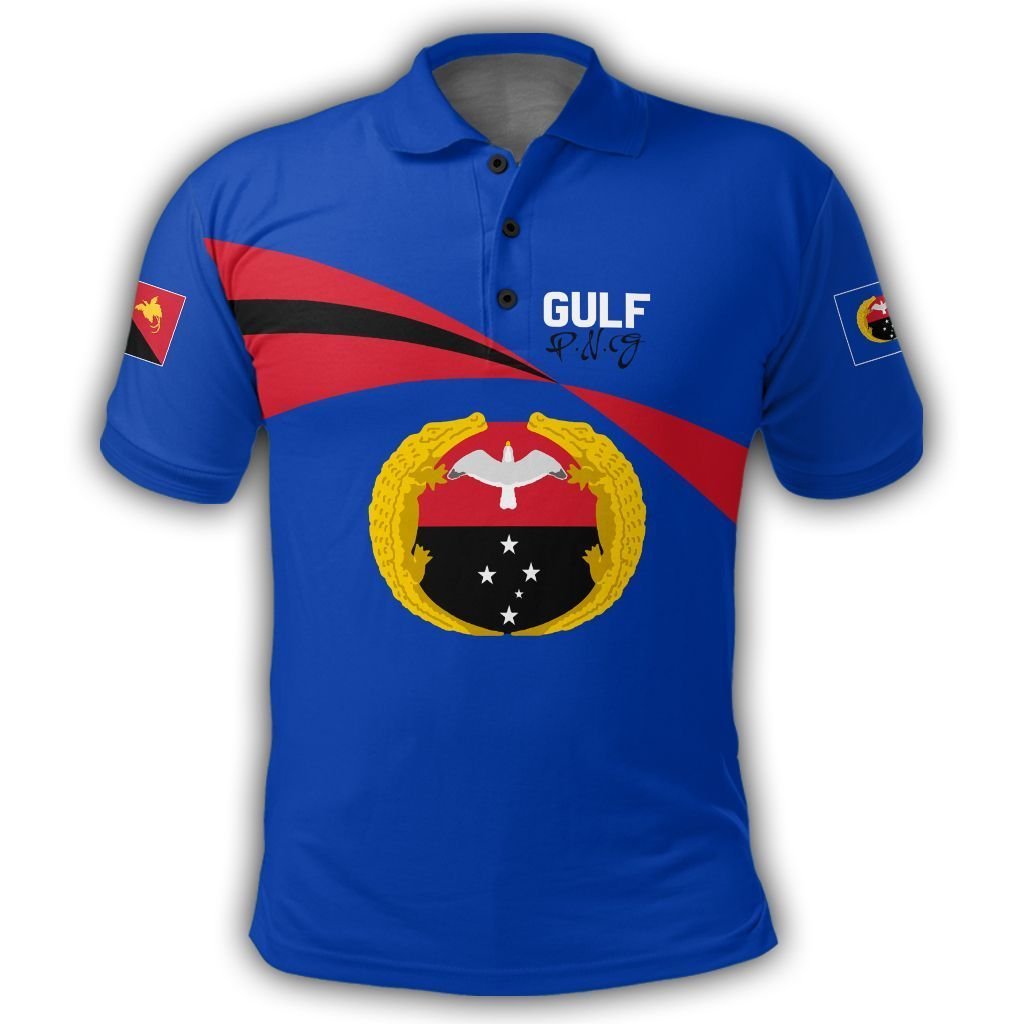 Polynesian Pride Apparel Gulf Polo Shirt PNG Flag Style Unisex Blue - Polynesian Pride