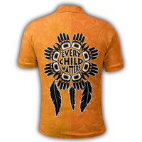 Polynesian Pride Apparel Orange Shirt Day Polo Shirt Every Child Matters Feathers Polo Shirt - Polynesian Pride