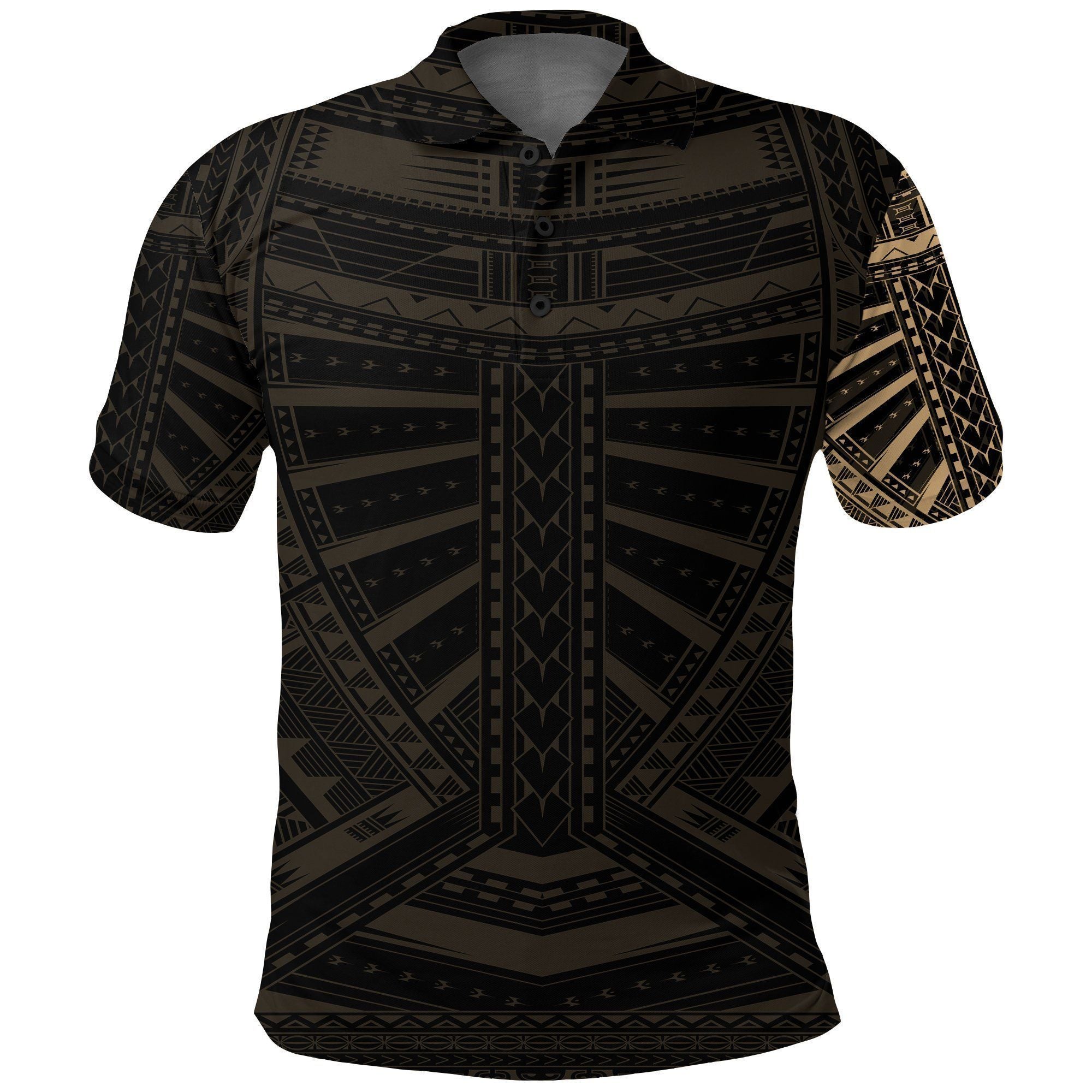 Polynesian Pride Apparel New Zealand Polo Shirt, Maori Samoan Polynesian Tattoo Golf Gold Unisex Gold - Polynesian Pride