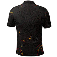 Polynesian Pride Apparel New Zealand Polo Shirt, Maori Gods Golf Shirt, Tumatauenga (God of War) Black - Polynesian Pride