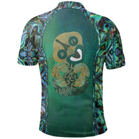 Polynesian Pride Apparel New Zealand Paua Shell Tiki Polo Shirt - Polynesian Pride