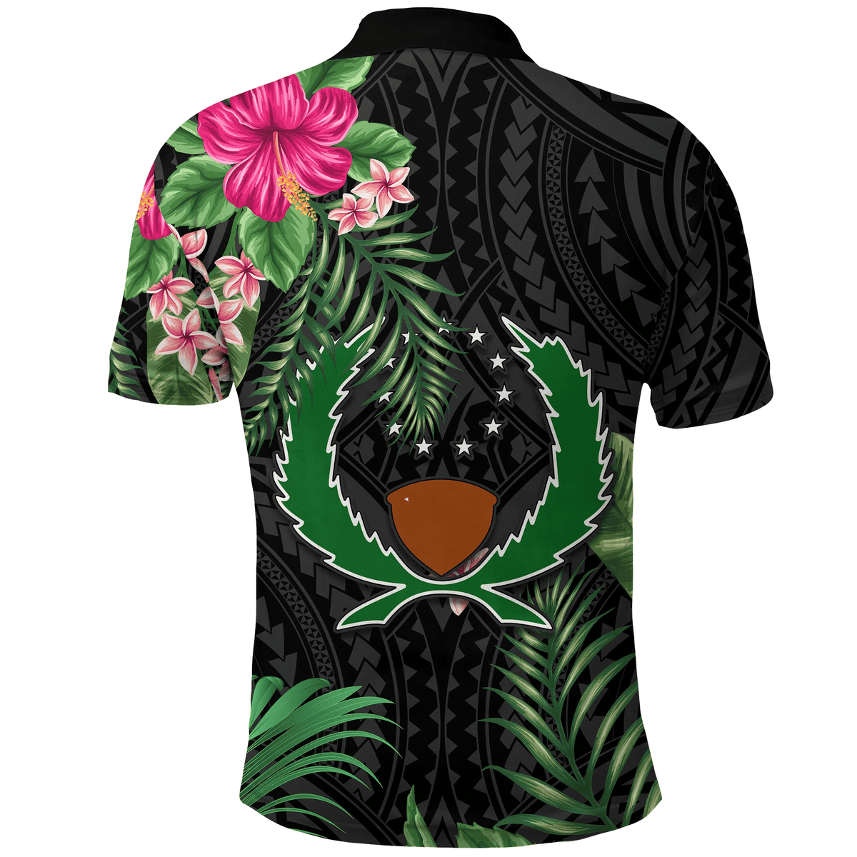 Polynesian Pride Apparel Custom Pohnpei Micronesia Polo Shirt Tropical Flowers - Polynesian Pride
