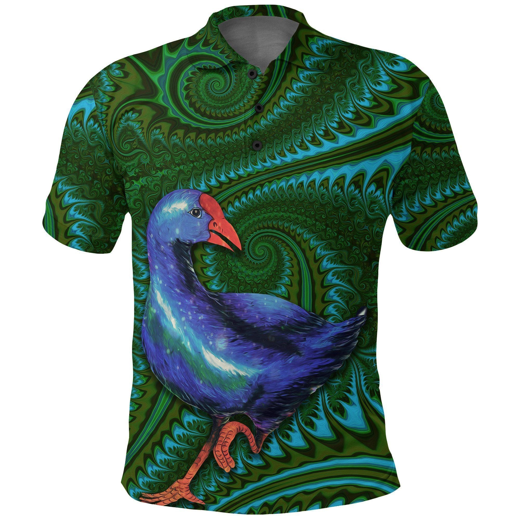 Polynesian Pride Apparel New Zealand Polo Shirt, Pukeko Koru Golf Shirt 02 Unisex Green - Polynesian Pride