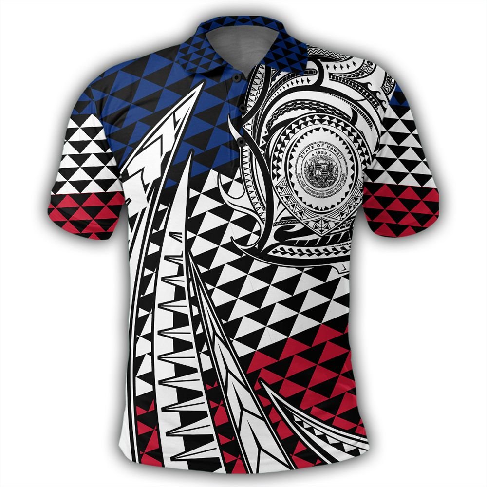 Polynesian Pride Apparel Polo Shirt Hawaii Polo Shirt Kakau Pattern Pohic Style - Polynesian Pride