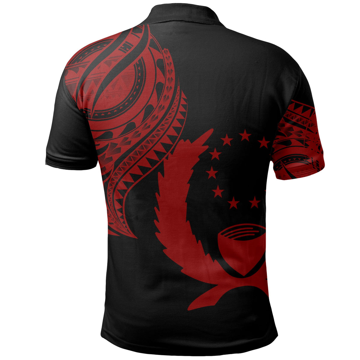 Polynesian Pride Apparel Pohnpei State Polo Shirt Micronesian Tatau Red Patterns - Polynesian Pride